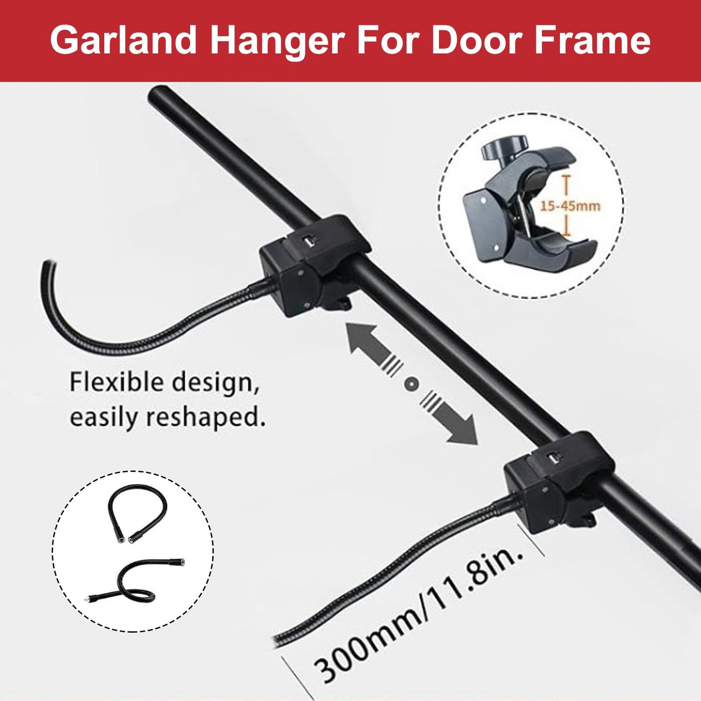 Garland Hanger Front Door Adjustable 32-39in Load 20lbs No Screws Drilling