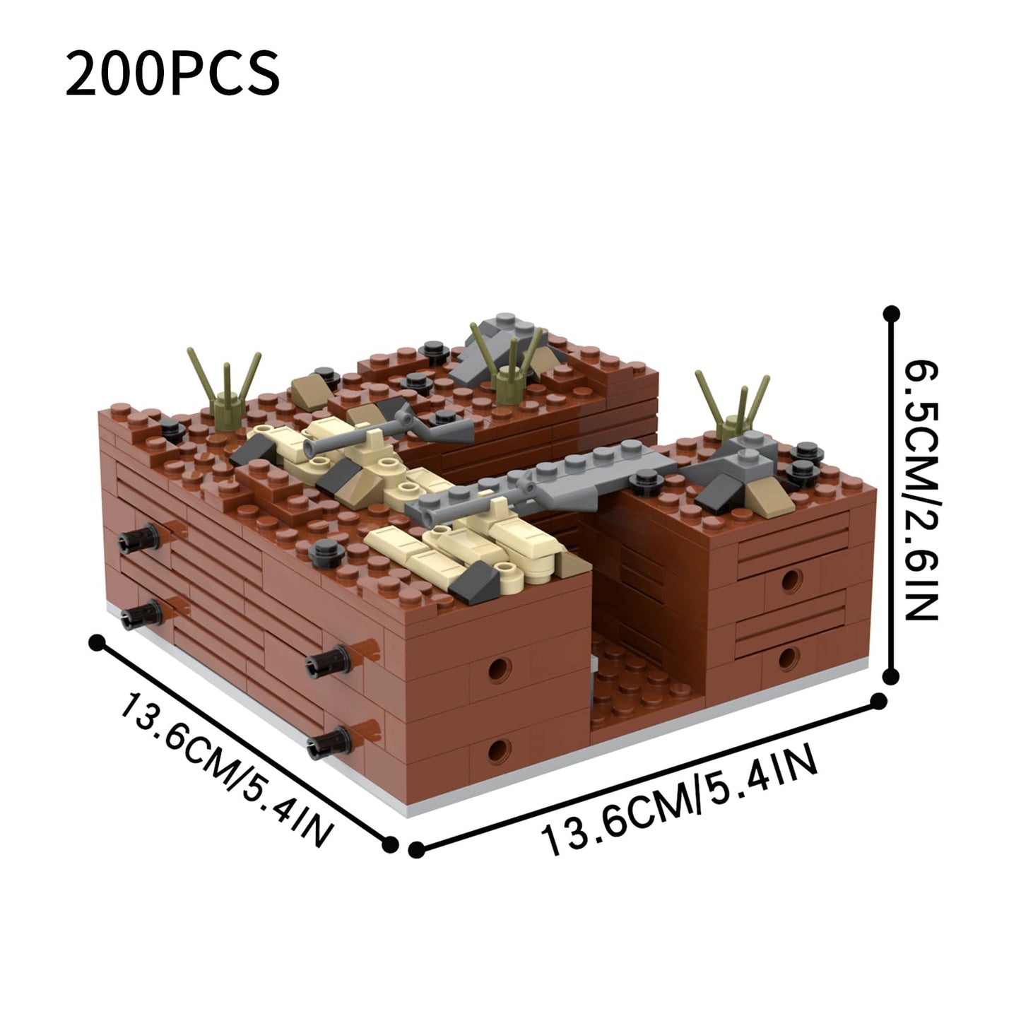 MOOXI WW2 Battlefield Military Block Set Right Corner 200PCS ABS