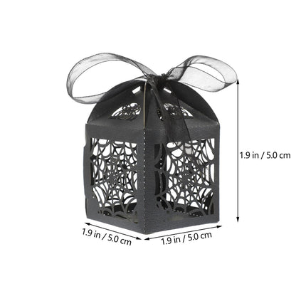 BESTOYARD Halloween Hollow Die-Cut Candy Boxes Black 8.27x4.53in 50pcs