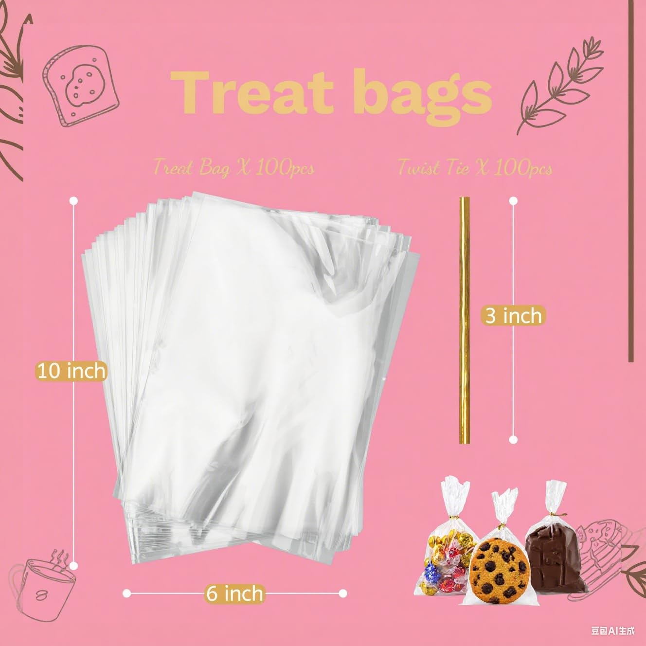 Kyswwellbag Cellophane Bags 3x5in 200 Pcs Transparent Self Adhesive Poly PP