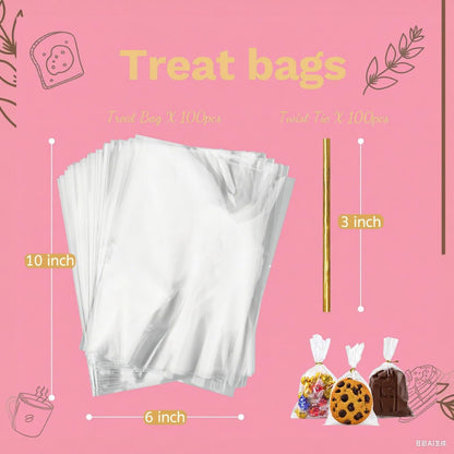 Kyswwellbag Cellophane Bags 3x5in 200 Pcs Transparent Self Adhesive Poly PP