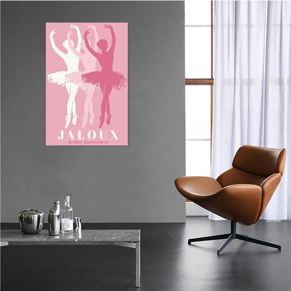 Trendy Pink Ballet Art Print Poster Canvas Wall Art 12x18in Unframed