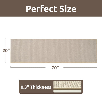 AMOAMI Kitchen Runner Rug 20x70 Non Slip Washable Absorbent Light Tan