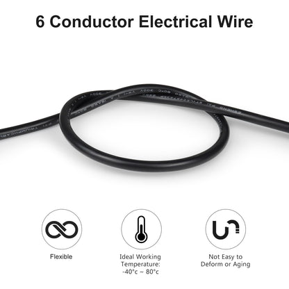 LEDLampsWorld 20 Gauge 7 Conductor Electrical Wire 32.8FT PVC Thermostat Wire