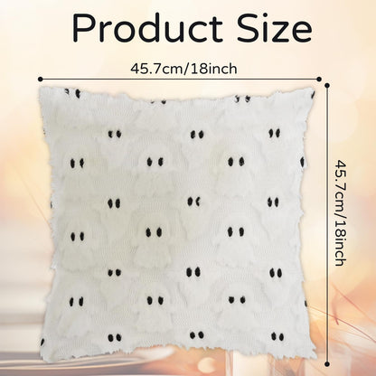 yaenoei Halloween Ghost Pillow Covers 18x18 Beige Set of 2