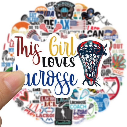 MAXSNOW Lacrosse Stickers Vinyl Decals Waterproof for Water Bottles Laptop Car