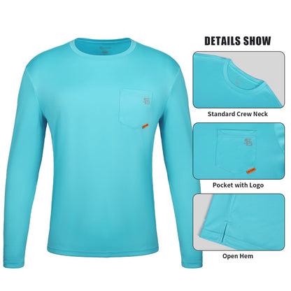 SG Edge Men's Rash Guard UPF 50+ Moisture Wicking Long Sleeve Sea Blue Size S
