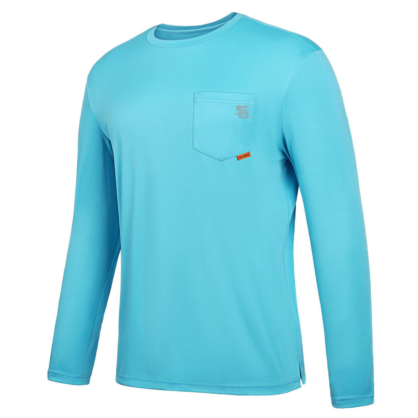 SG Edge Men's Rash Guard UPF 50+ Moisture Wicking Long Sleeve Sea Blue Size S