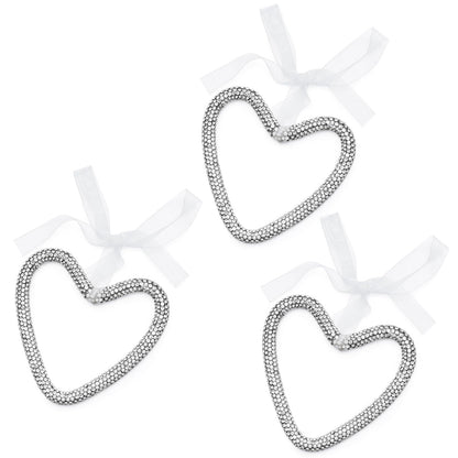 Mrchtmas Christmas Silver Bow Ornament 2025 Heart Rhinestones 1 Pc