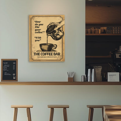 HTTART Vintage Coffee Canvas Wall Art 12x16 Set of 2 Retro Brown