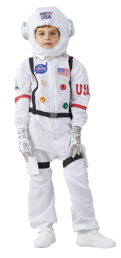 KIMI HOUSE Kids Astronaut Costume Space Suit Boys Girls White Size 7-9Y
