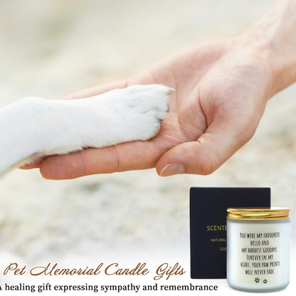 DFQ Freesia Scented Pet Memorial Candle Sympathy Gift for Dog Lovers