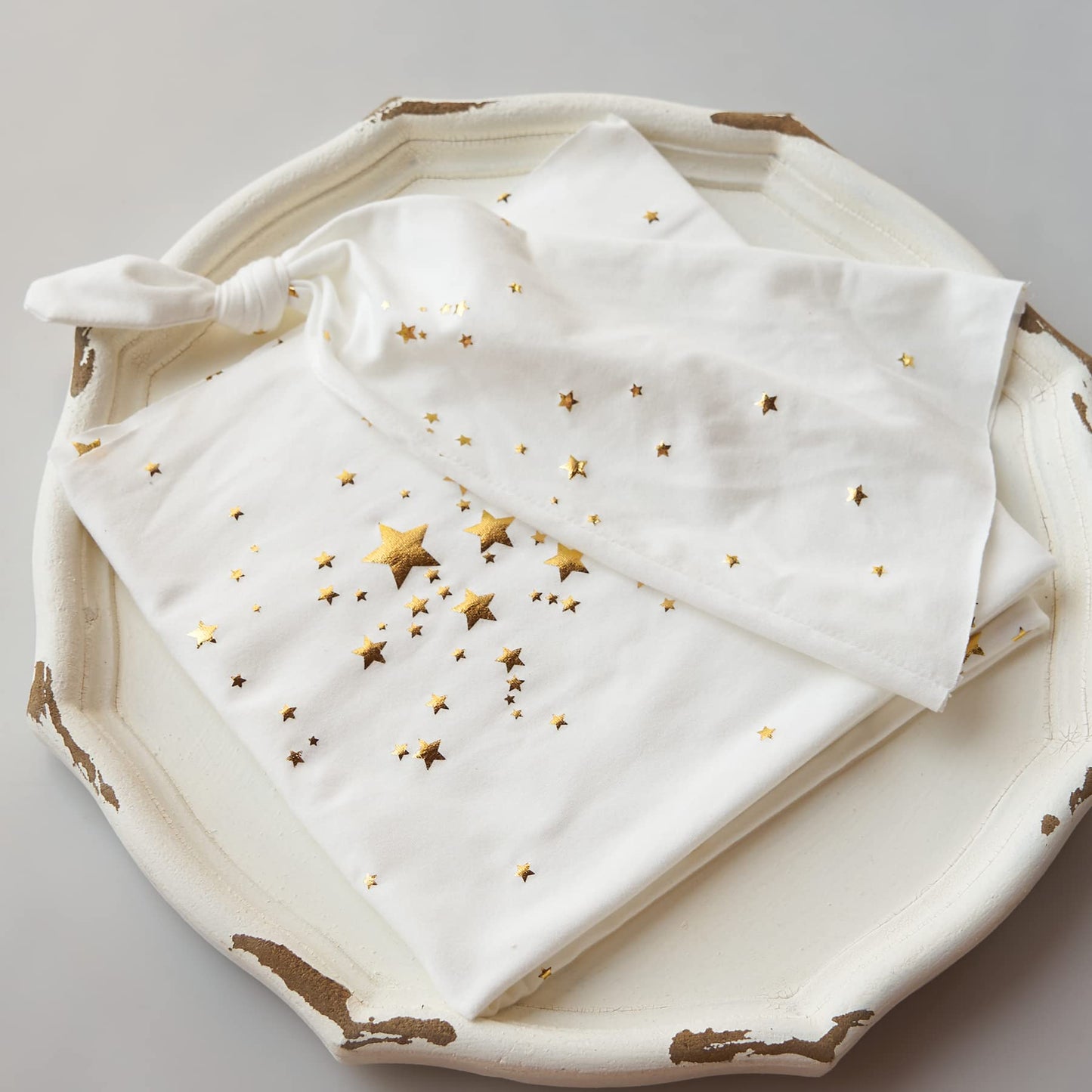 Zeroest Newborn Photography Wraps with Gold Stars Navy Size Crib