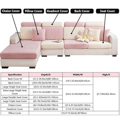 Disayu Sofa Couch Cover Stretch Washable Slipcover Beige Large Double Seat