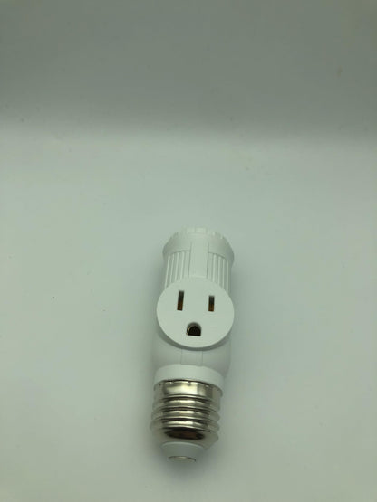 Figame E26/E27 3 Prong Light Bulb Socket Adapter Polarized White 2 Pack