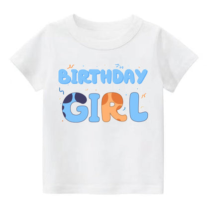 K-Acc Birthday Girl Outfit T-Shirt Blue Ears Tutu Dress Satin Sash Size 8