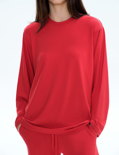 C202 Women's Two Piece Sweatsuit Tracksuit Scarlet Rayon Blend Size XL