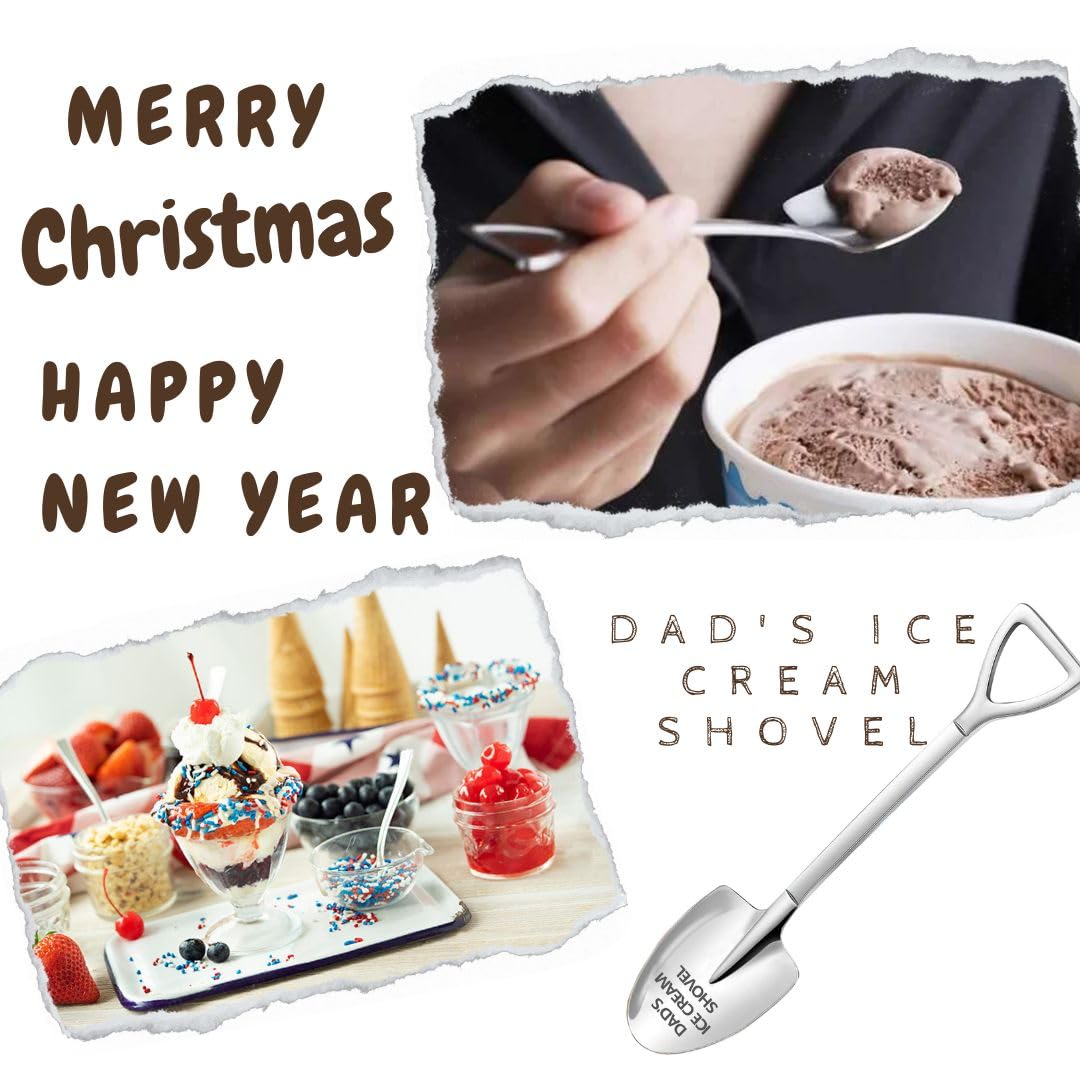 LLESCA Personalized Dad Ice Cream Shovel Stainless Steel Engraved Gift