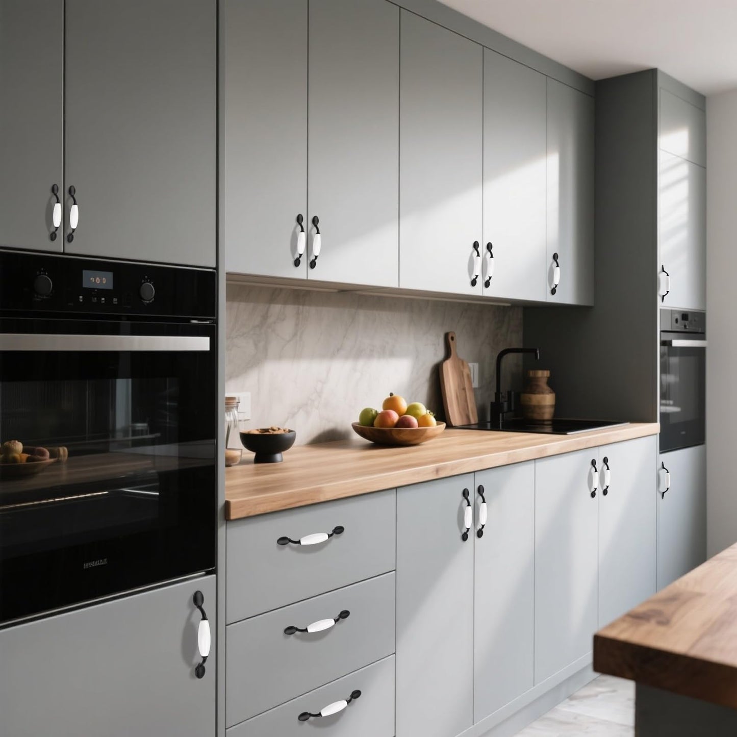 EZRENOVA 10 Pack Matte Black Cabinet Pulls 96mm Zinc Alloy Modern Style