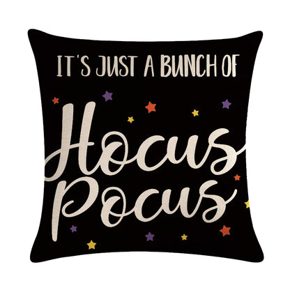 7COLORROOM Halloween Pillow Covers Set of 2 Black 18x18in Polyester