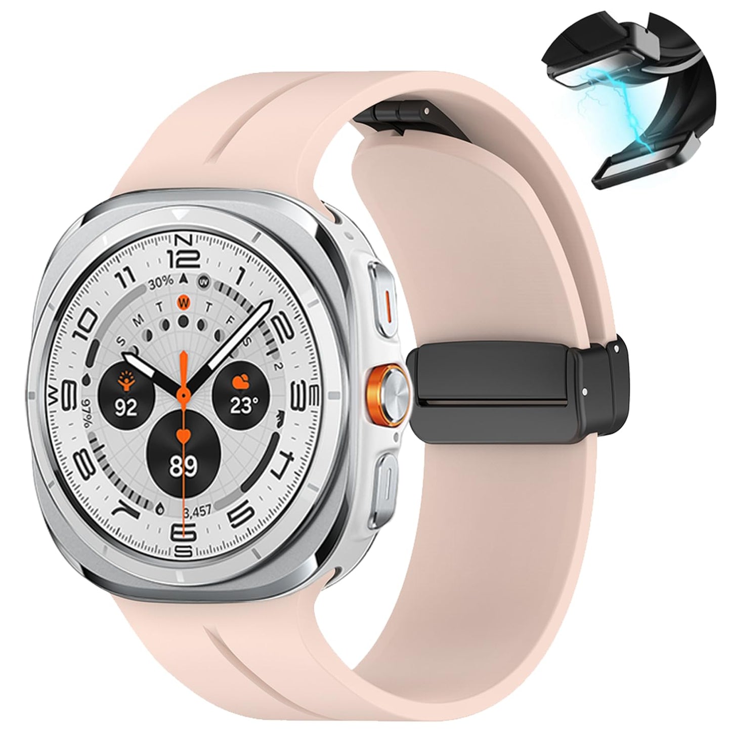 GOLDTOLUCK Affinity Silicone Sport Band Samsung Galaxy Watch 7 Ultra Pink 47mm