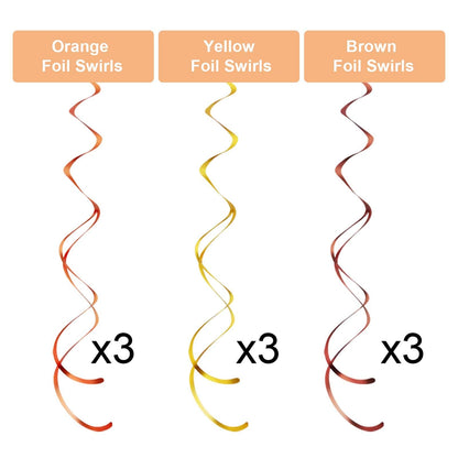 Blulu Thanksgiving Hanging Swirls Decorations Turkey Pumpkin Maple 30 Count