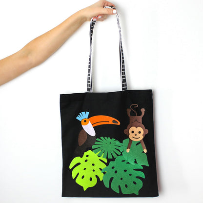 Leyhooney Christmas Jungle Felt Decor Set Tropical Toucan Monkey Palm Leaf