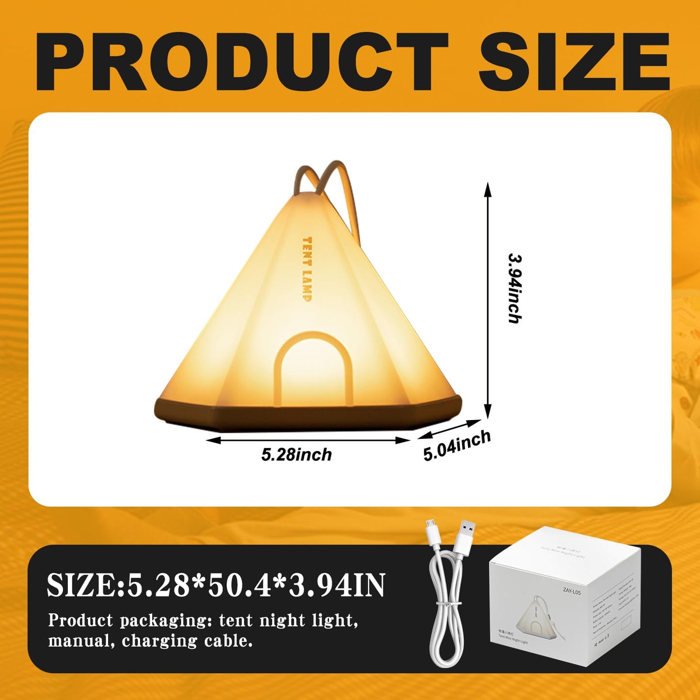 NPJGKY Portable Hanging Tent Night Light Desk Lamp Touch Dimmable Timer White