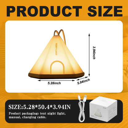 NPJGKY Portable Hanging Tent Night Light Desk Lamp Touch Dimmable Timer White