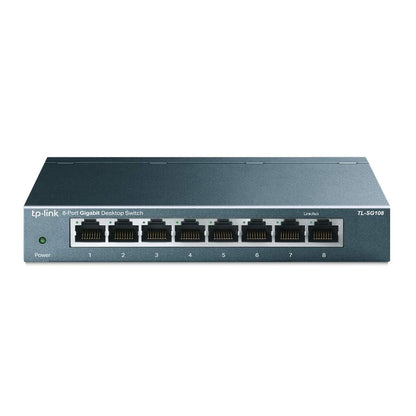 TP-Link TL-SG108 8 Port Gigabit Ethernet Network Switch Metal Black Fanless