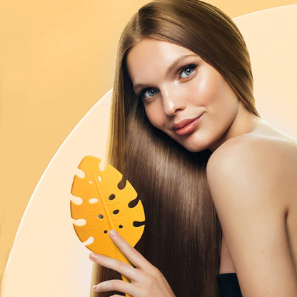 CANDYBRUSH Hair Brush Vented Leaf Form Soft TPEE Mango Scented Orange Large