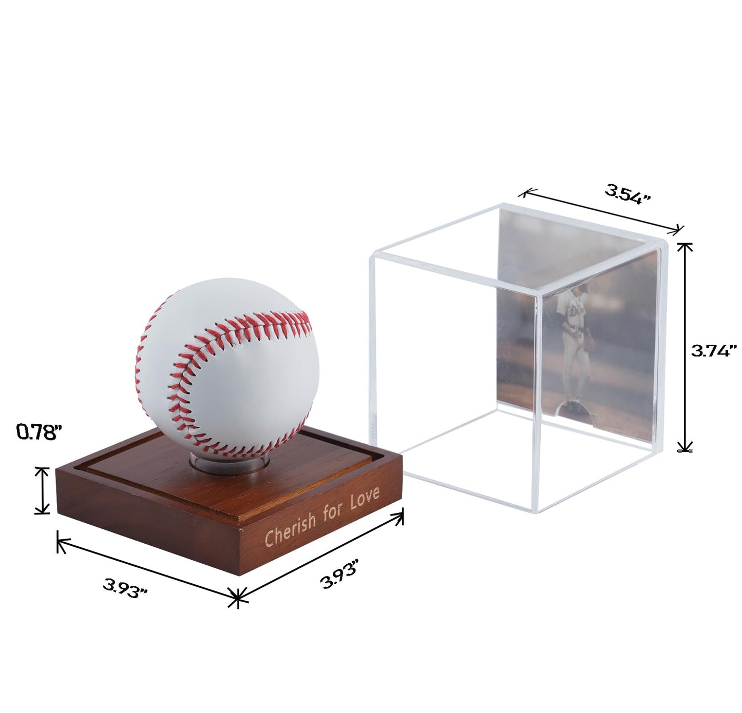 KASTANNY UV Protected Acrylic Baseball Display Case Clear Fits Official Size