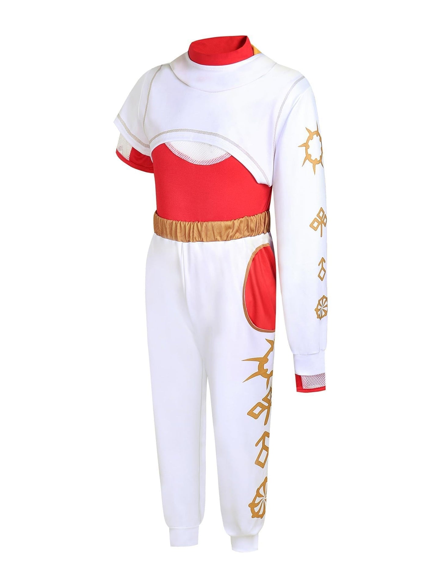 FENFATUO Kids Zombie Girls Halloween Costume 3PCS Mesh Top Pants Coat Size 7-8