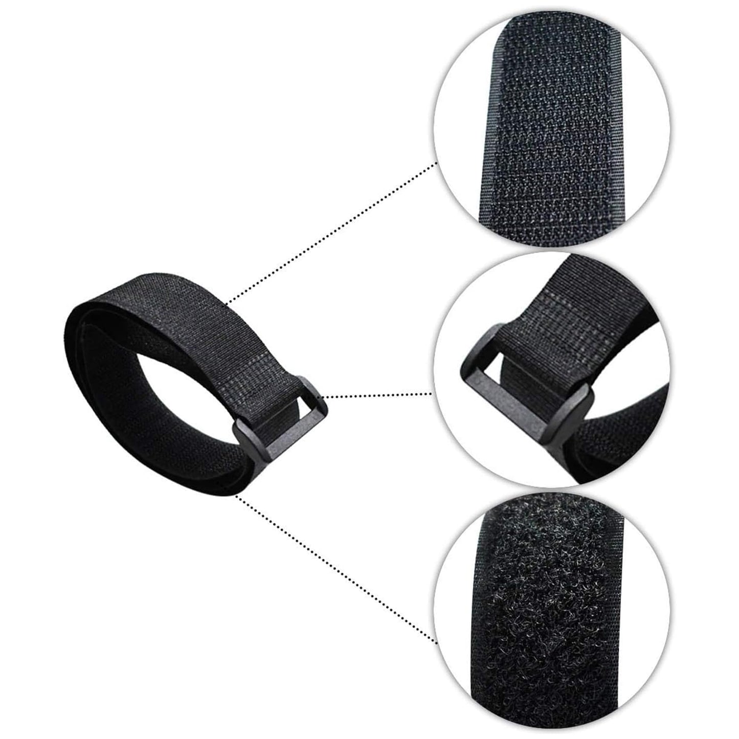 YUGYUM Golf Cart Fan Strap Reusable Adjustable Nylon Cinch Tie Black