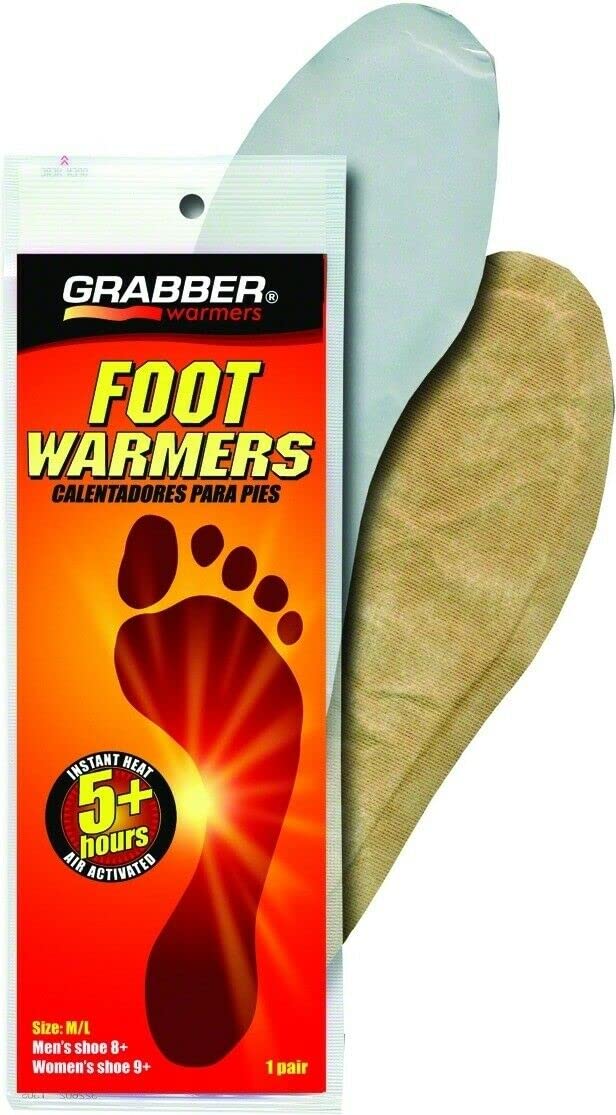 Grabber Foot Warmer Heat Treat 5 Plus Hr Pair Grey Size M/L