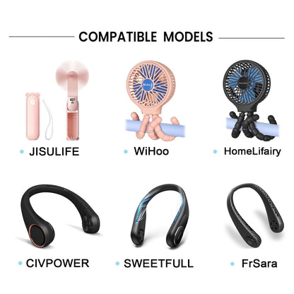 Xnarew USB C Charger Cable for JISULIFE Mini Fan 5FT White Copper