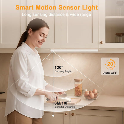 Auxoda Under Cabinet Lighting USB Rechargeable Motion Sensor White 1-Pack