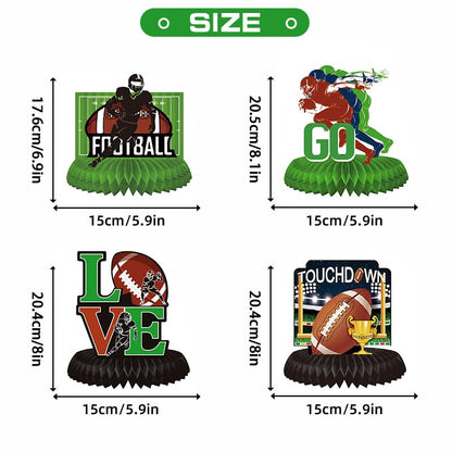Koeilay Game Time Football Banner & Decorations Green Brown Party Supplies