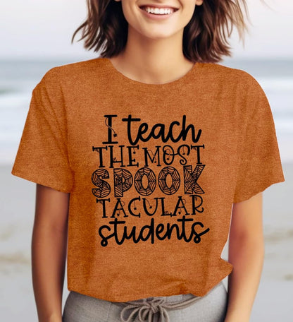 CQF Halloween Teacher Shirt Women Funny Fall Teacher Tee Size XL