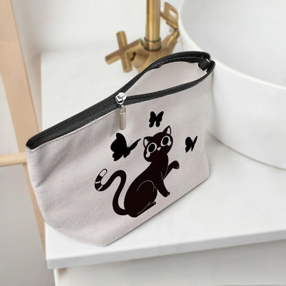 Henhesaha Cute Cat Mom Makeup Bag Travel Toiletry Bag for Women