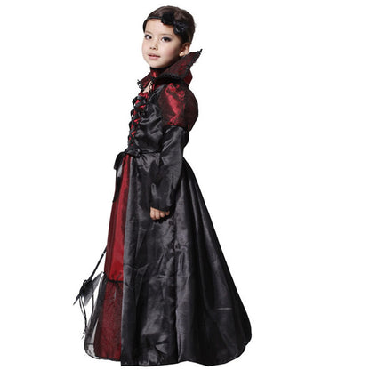 DNQCOS Girls Gothic Vampire Vampiress Dress Costume Black Size 4-6 Years
