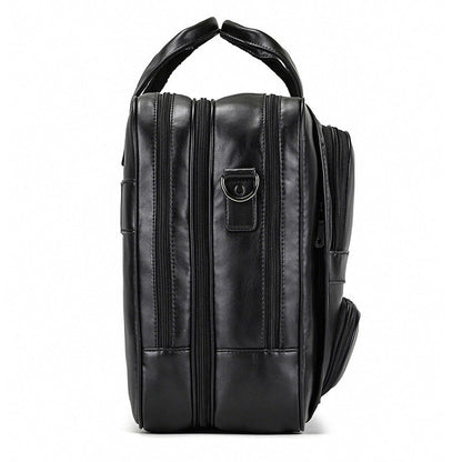 Men's Leather Briefcase Large Capacity 17-inch