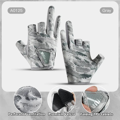 Outdoor fishing equipment - thin comfortable breathable leak proof 3-finger lure fishing gloves