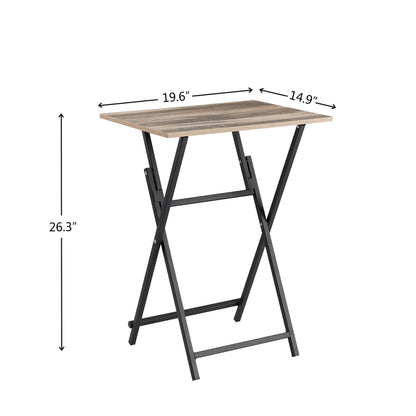 Rustic Brown and Black Single Dinning folding tray, TV Dinner Folding Tray, Industrial Side Table for Eating at Couch, Foldable