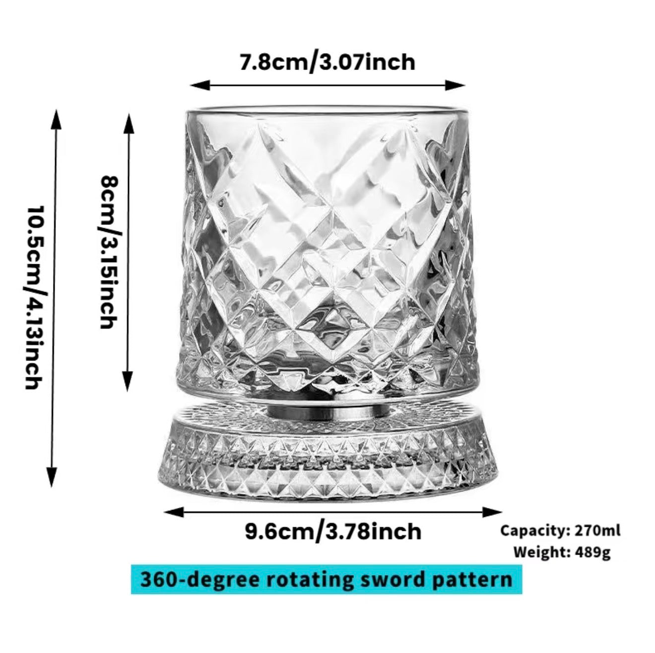 CrystalTwirl Rotating Drink Glass