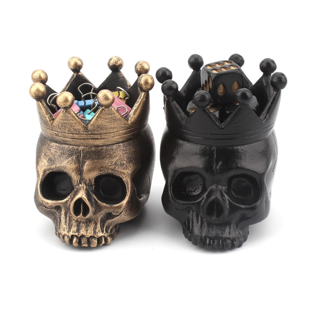 New resin crown skull candlestick candle base