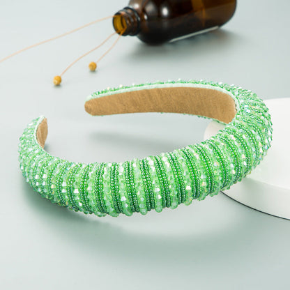 Hair Hoop Hand-woven Beaded Head Hoop Female Baroque Sponge Hair Bundle Korean Face Wash Hair Accessories
