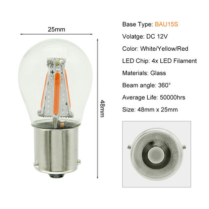 1pcs 1156 P21W BA15S 1157 BAY15D COB LED Filament Chip Car Brake Lights Auto Reverse Bulb Parking Lamp 12V Red White Yellow