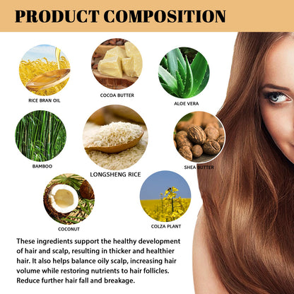 Rice Anti-Slip Shampoo Soap, Moisturizes Scalp Cleans Hair Repairs Damaged Hair And Strengthens Hair Shampoo Soap