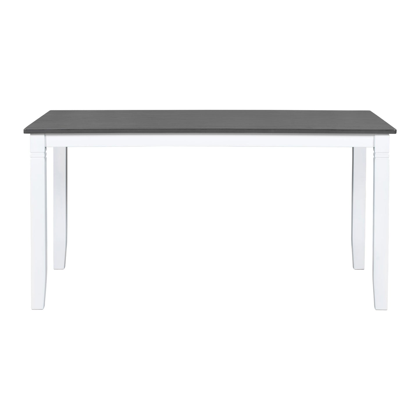 TOPMAX 6-Piece Wood Dining Table Set Kitchen Table Set with Upholstered Bench and 4 Dining Chairs, Farmhouse Style Gray+White